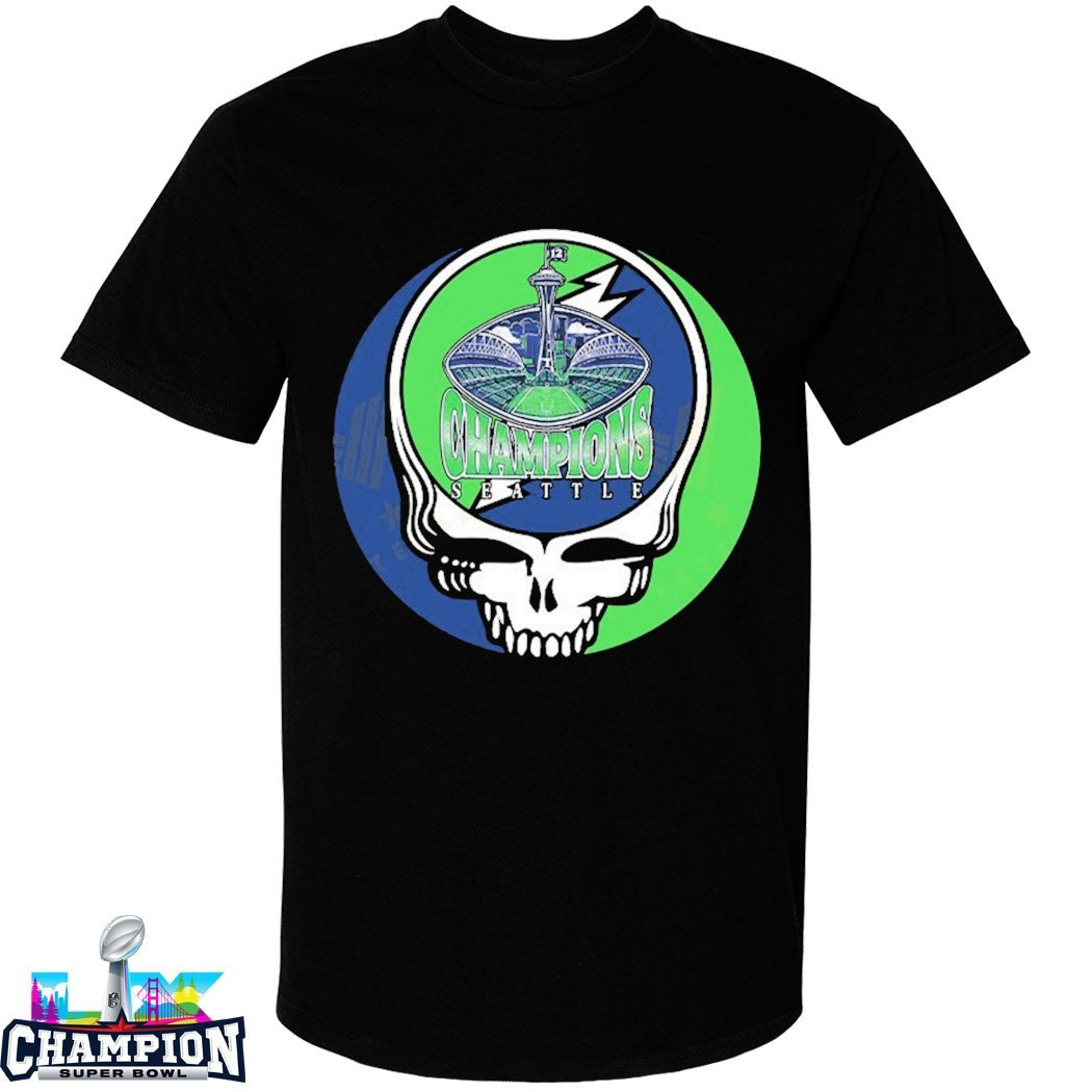 Seattle Seahawks Grateful Dead Stealies Stadium Deadhead T-shirts