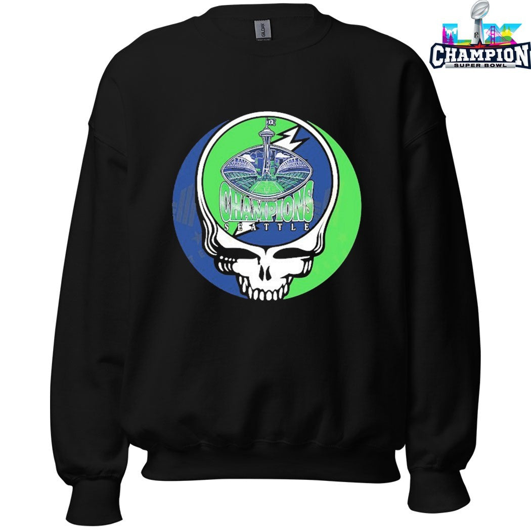 Seattle Seahawks Grateful Dead Stealies Stadium Deadhead T-shirts