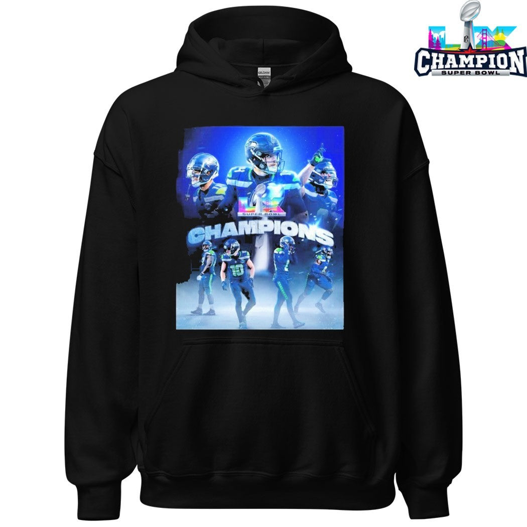 Seattle Seahawks Team Super Bowl Champions 2025 Shirt