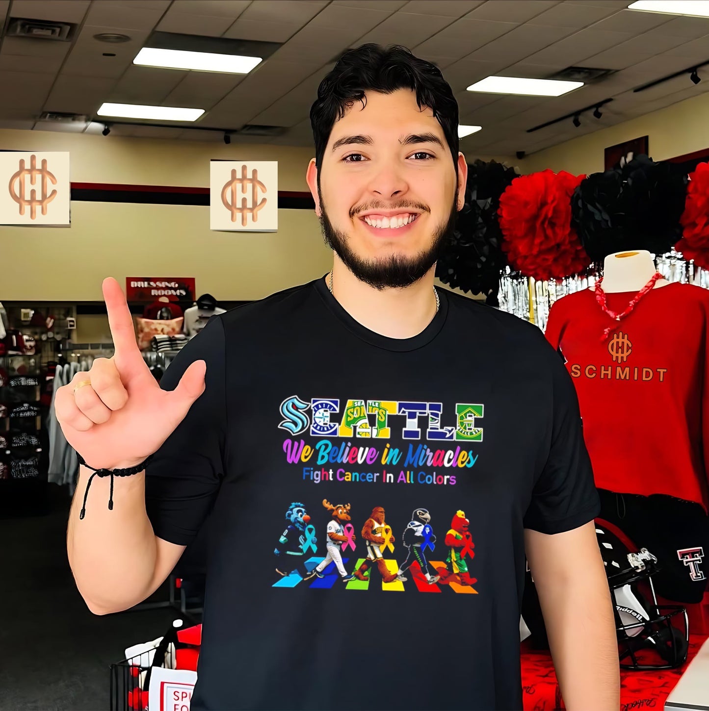 Seattle Sports We believe in Miracles fight cancer on all color abbey road shirt