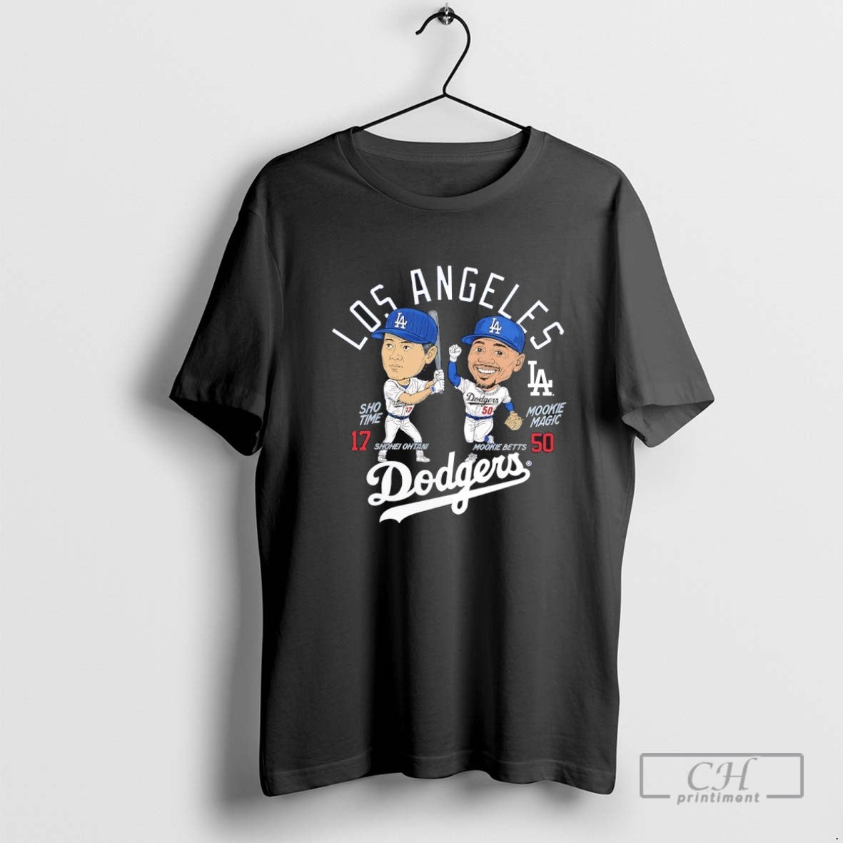 Shotime And Mookie Betts Los Angeles Dodgers Player Duo Caricature