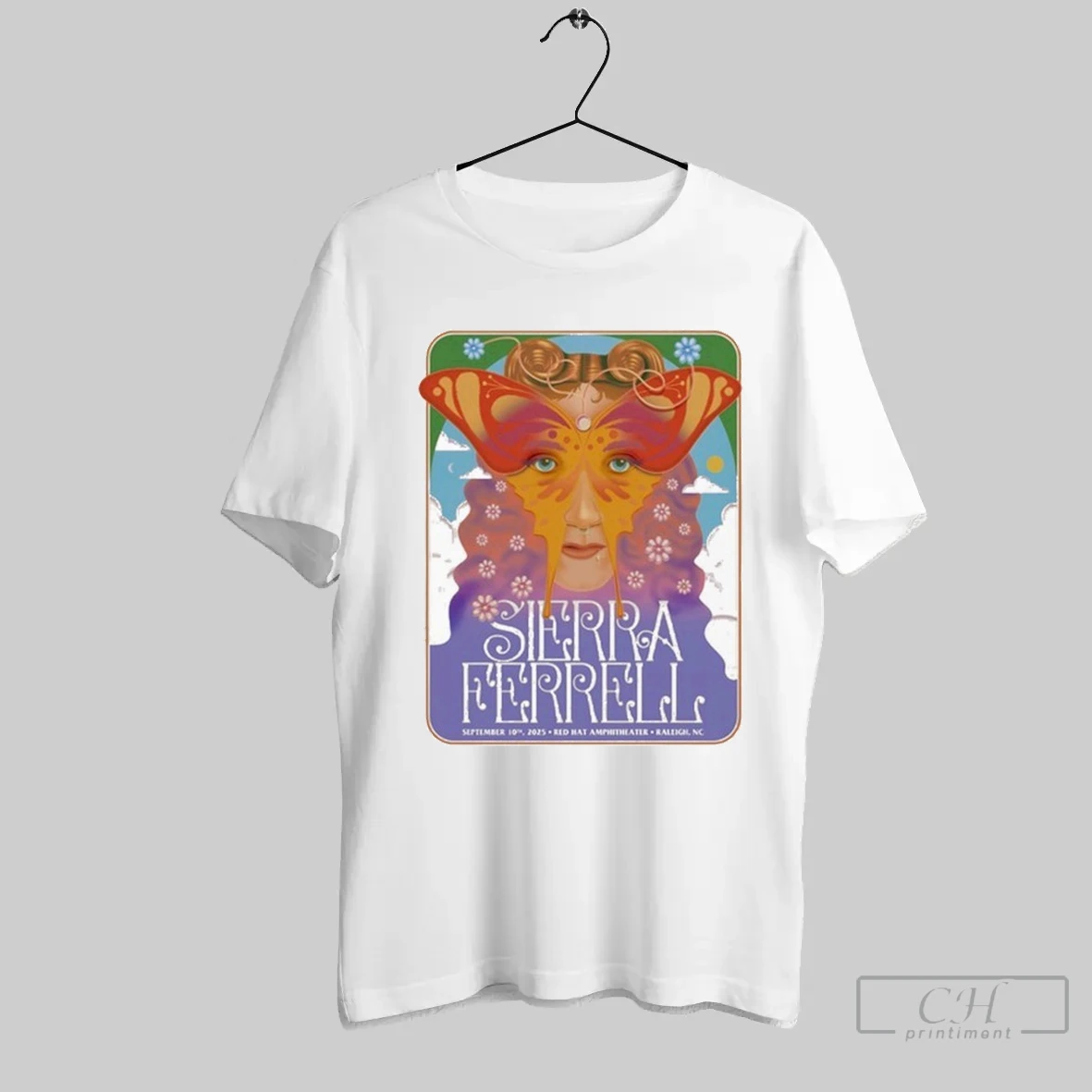 Sierra Ferrell At Red Hat Amphitheater On Sep 10 2025 Tour Face T Shirt