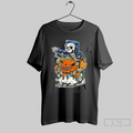 Skeleton Hot Rod Pumpkin Happy Halloween Classic Mens T Shirt