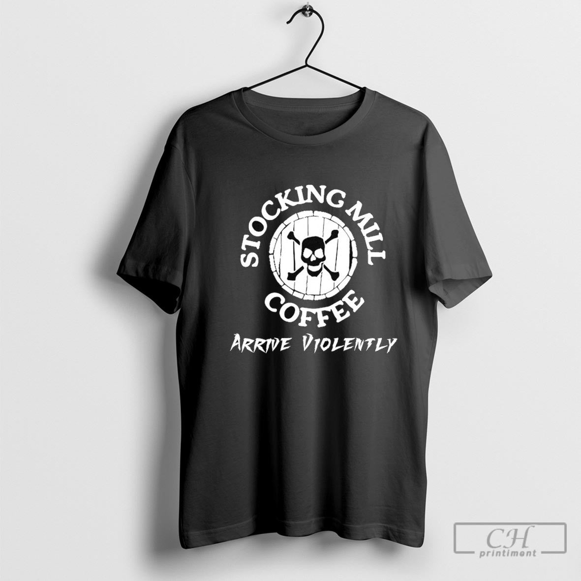 Skull Stocking Mill Coffee Arrive Violently Shirt Sweater