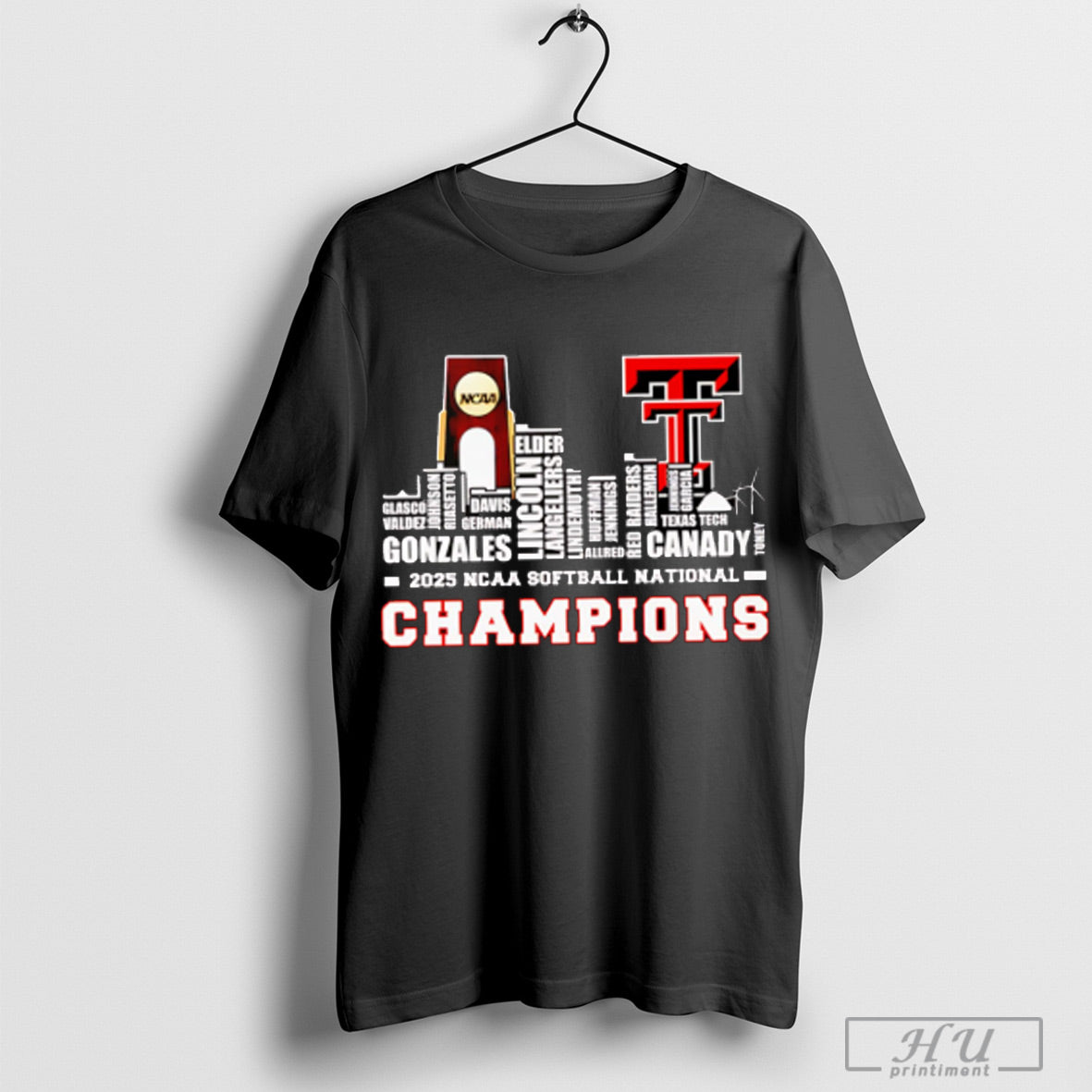 Skyline Name 2025 Ncaa Softball National Champions Texas Tech Red Raiders T Shirt