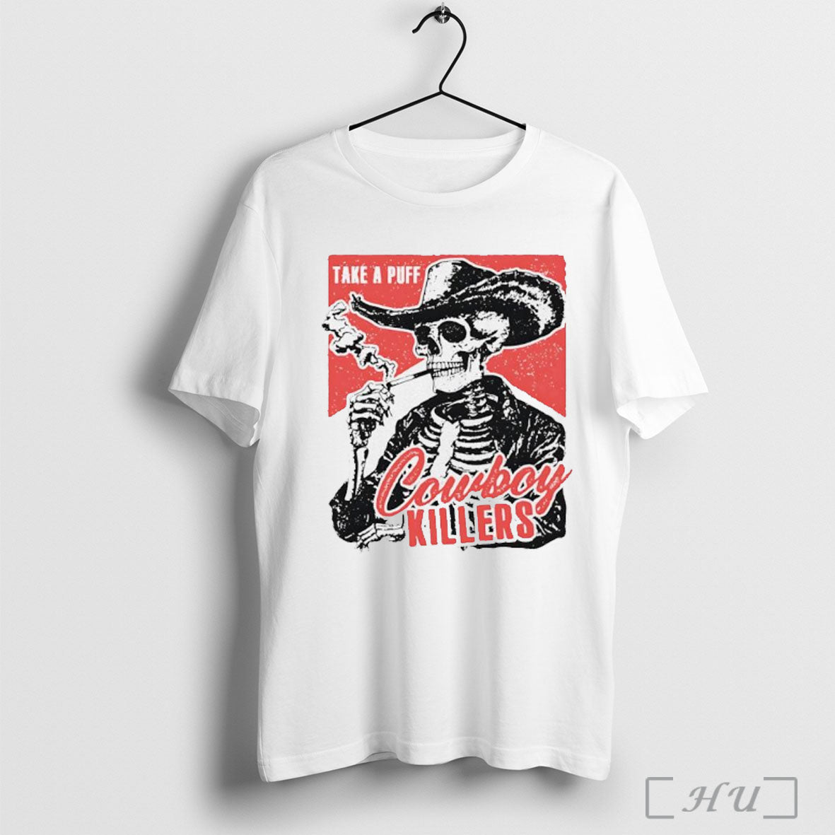 Smoking Skeleton Cowboy Killers T Shirt