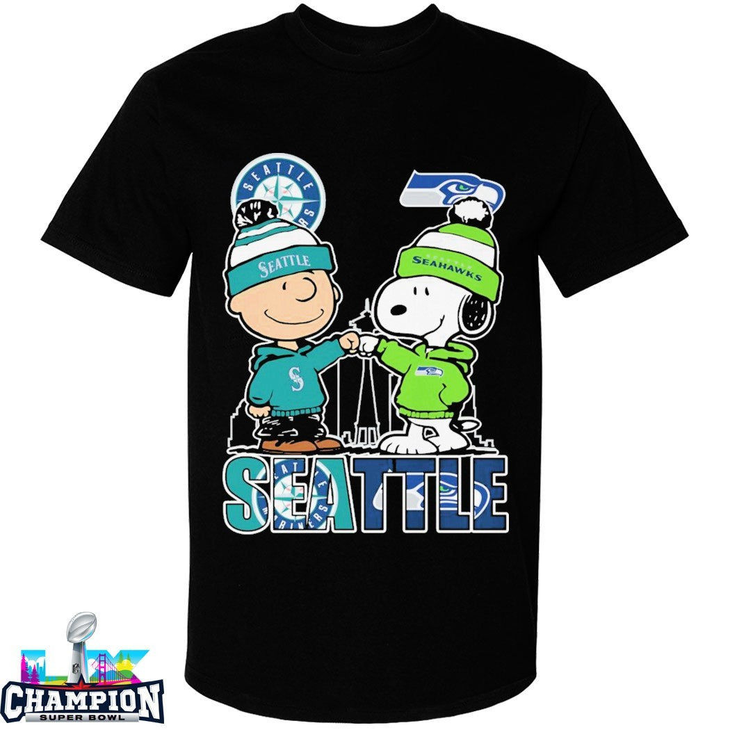 Snoopy And Charlie Brown The Peanuts Fan Seattle Mariners Seattle Seahawks City T-shirts