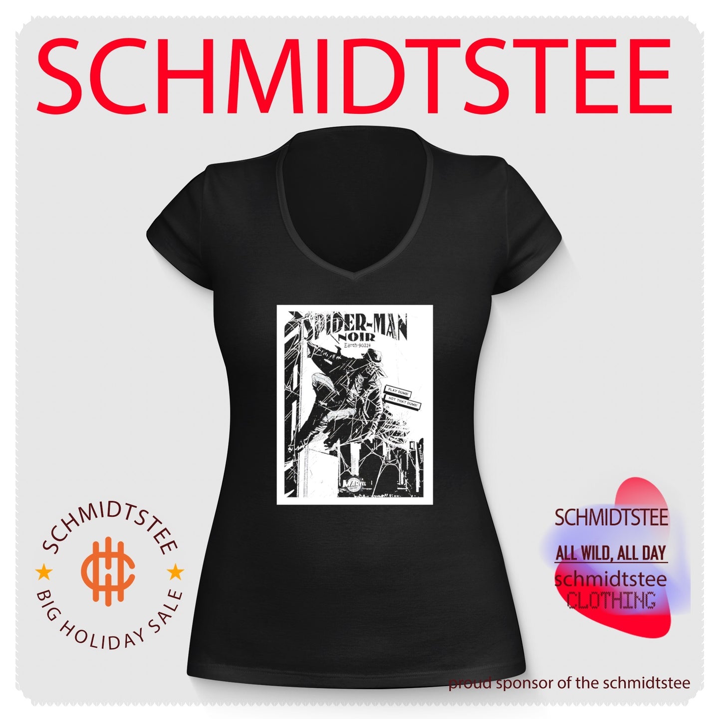 Spider man noir earth 90214 play dumb not that dumb Marvel graphic shirt