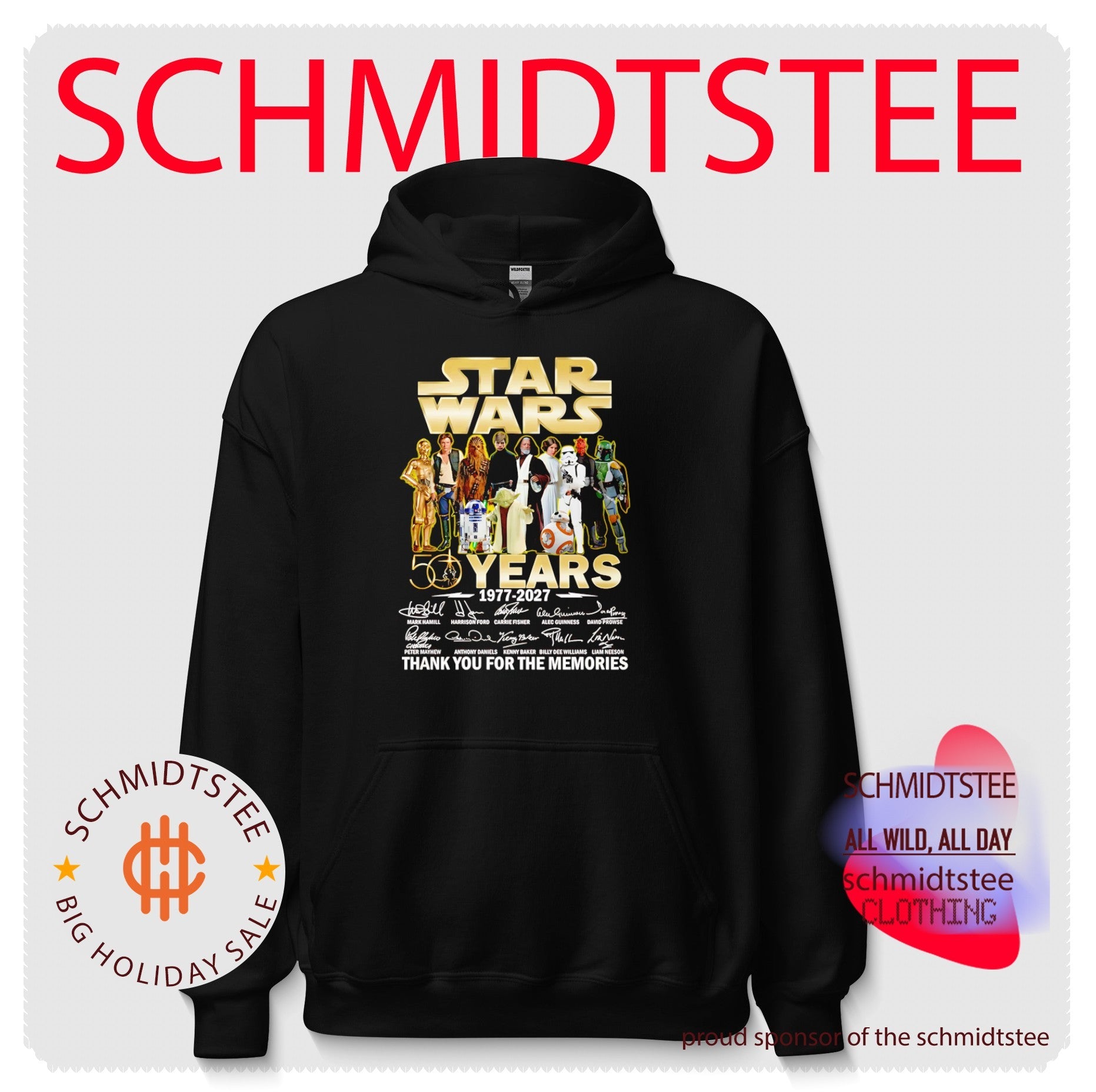 Star Wars 50 years 1977 2027 thank you for the memories signatures shirt