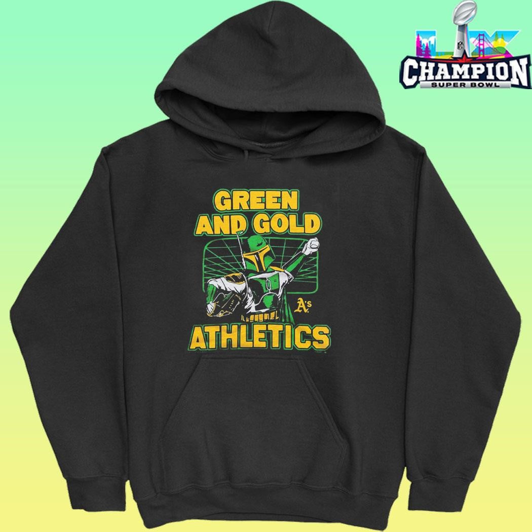 Star Wars X Mlb 2026 Star Wars Day Green And Gold Oakland Athletics Dark Side Boba Fett Shirt