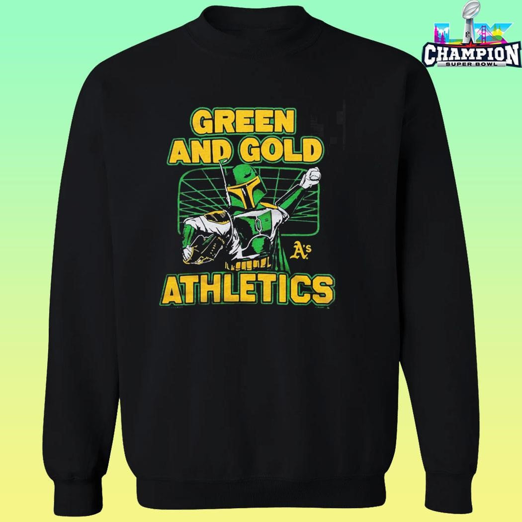 Star Wars X Mlb 2026 Star Wars Day Green And Gold Oakland Athletics Dark Side Boba Fett Shirt