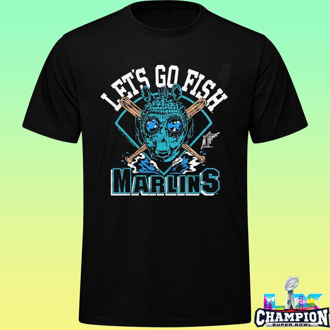 Star Wars X Mlb 2026 Star Wars Day Miami Marlins Dark Side Greedo Let’s Go Fish Shirt