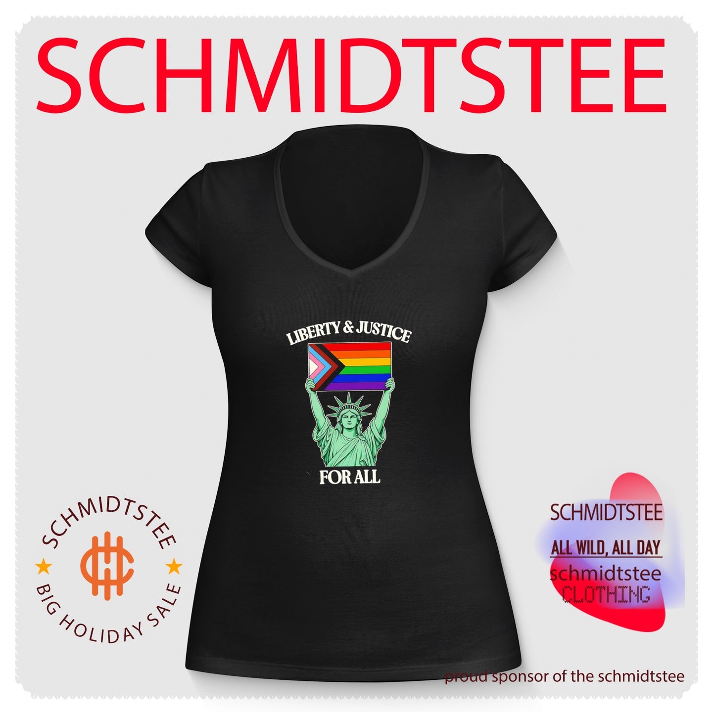 Statue of Liberty holding Progress Pride flag shirt