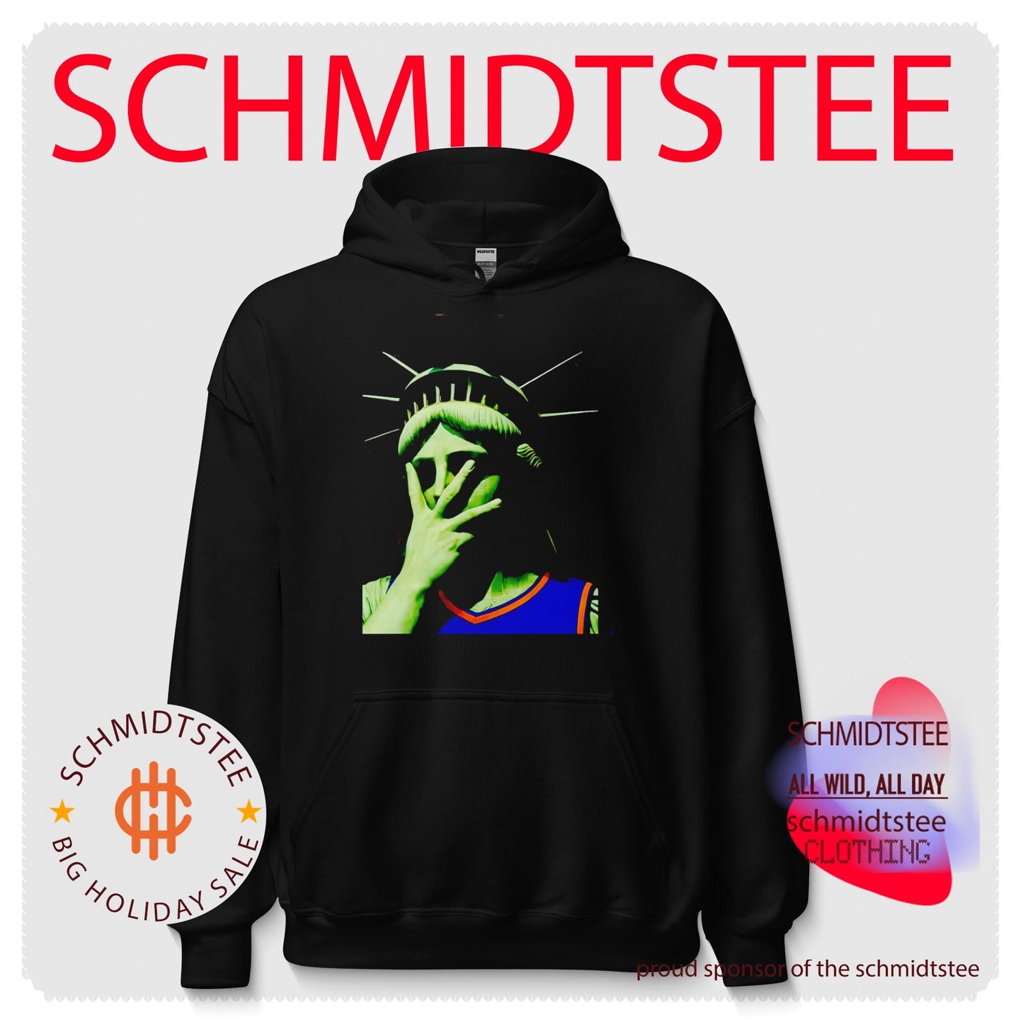 Statue of Liberty wearing New York Knicks jersey doing facepalm shirt