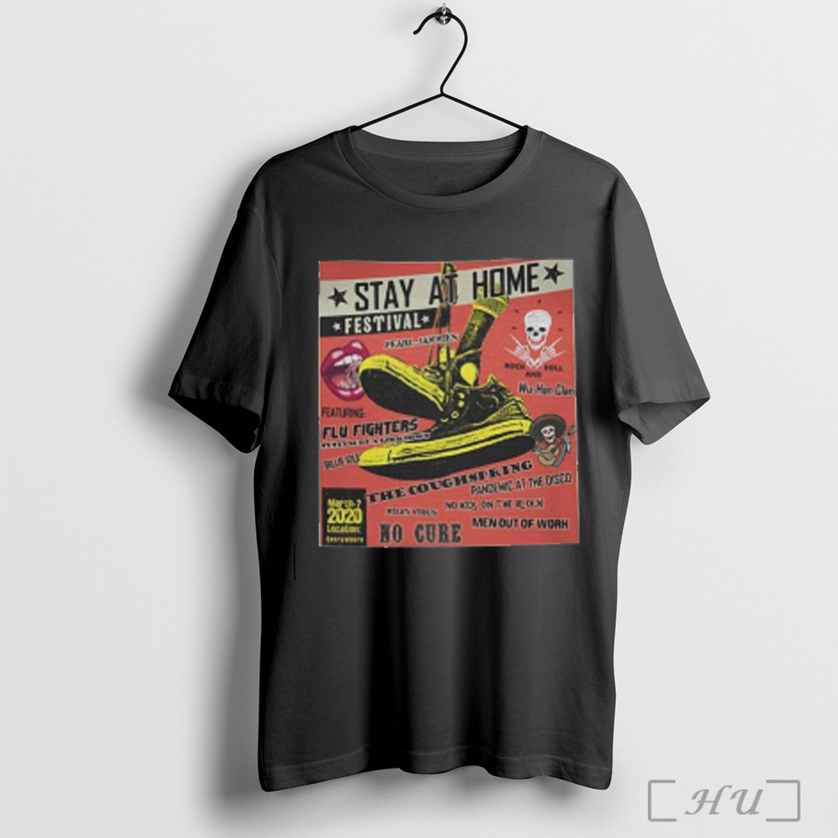 Stay At Home Festival Pearl Jammies Men Out Of Work T Shirt