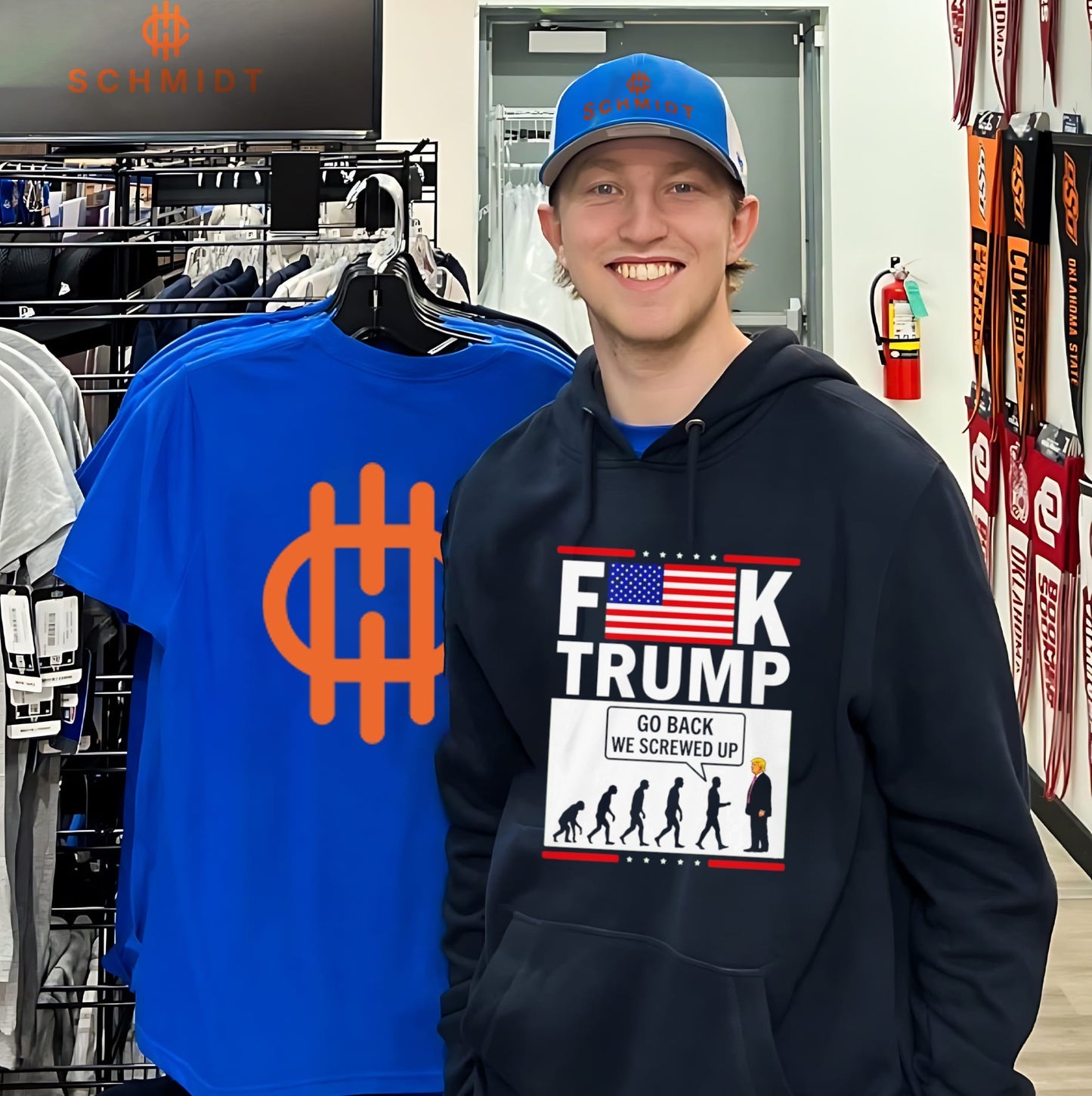 Stephen Colbert Fuck Trump Go Back We Screwed Up American Flag Shirt