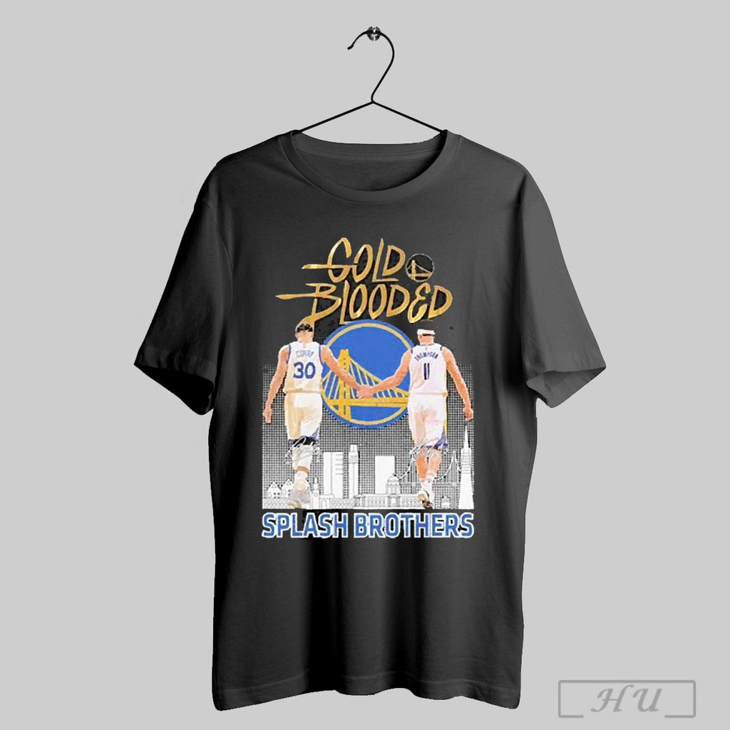 Stephen Curry And Klay Thompson Gold Blooded Splash Brothers Golden State Warriors T Shirt