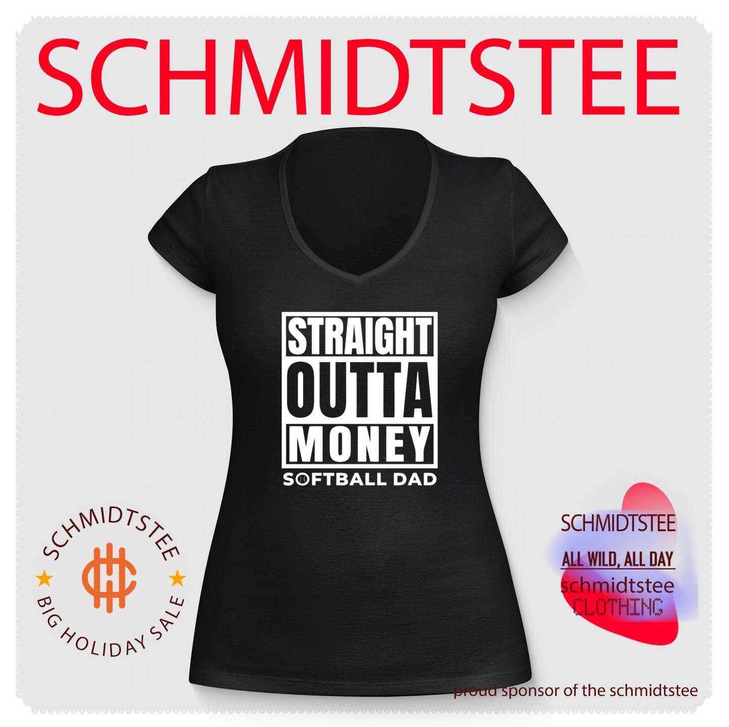 Straight Outta Money Softball Dad shirt
