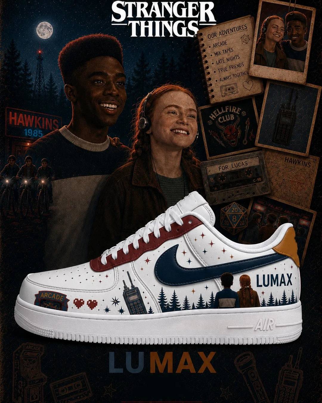 Stranger Things Lu and Max Special AF1 Shoes
