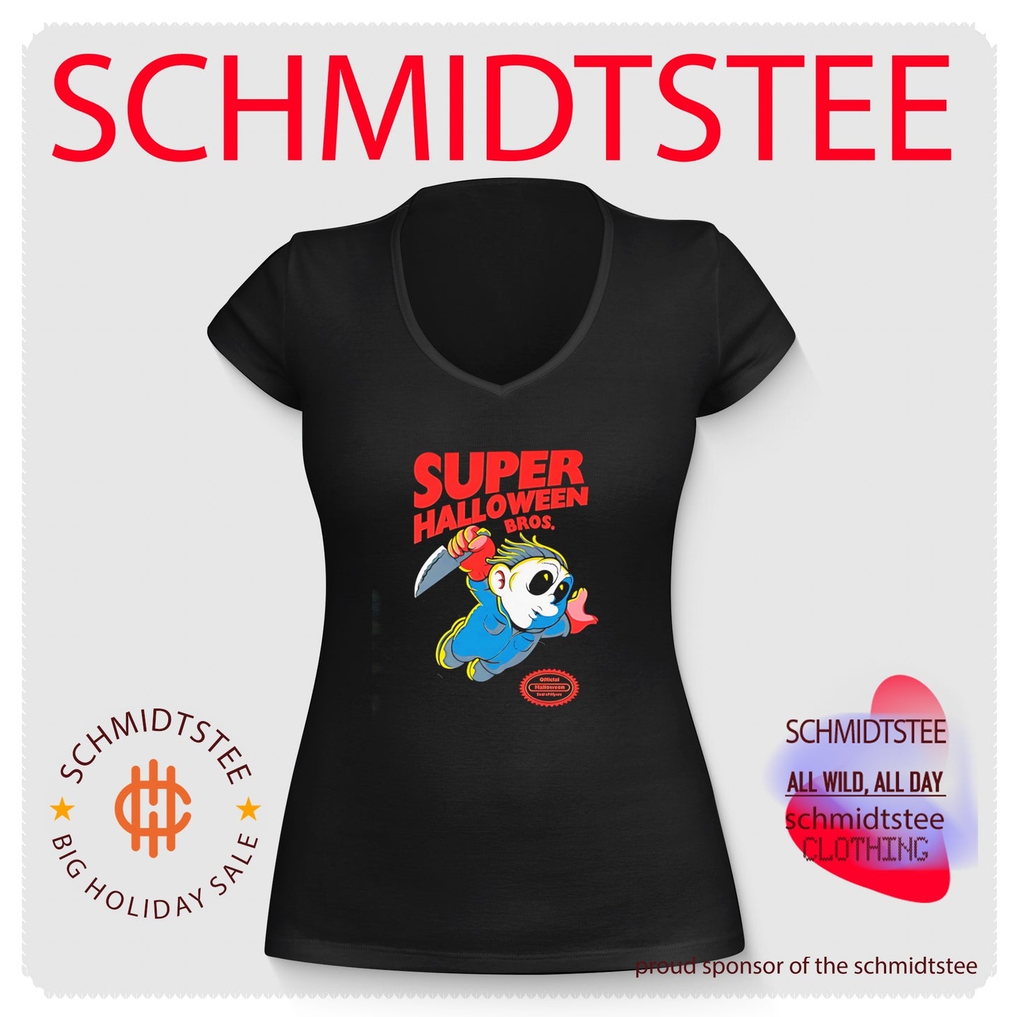 Super Halloween Bros features Super Mario Bros shirt