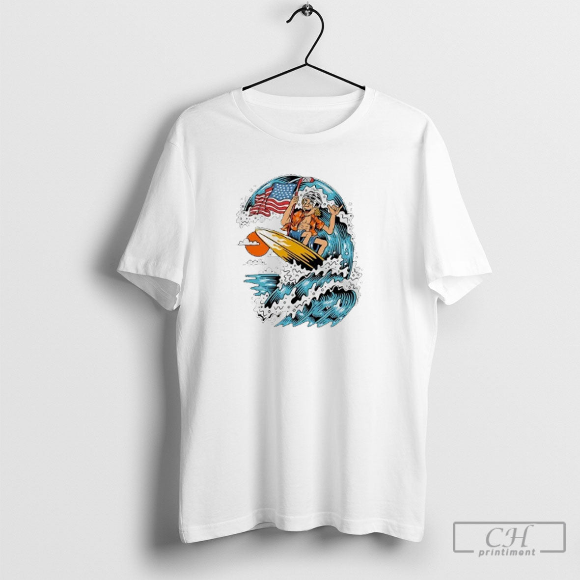 Surfing Usa Flag Hockey Shirt Sweater
