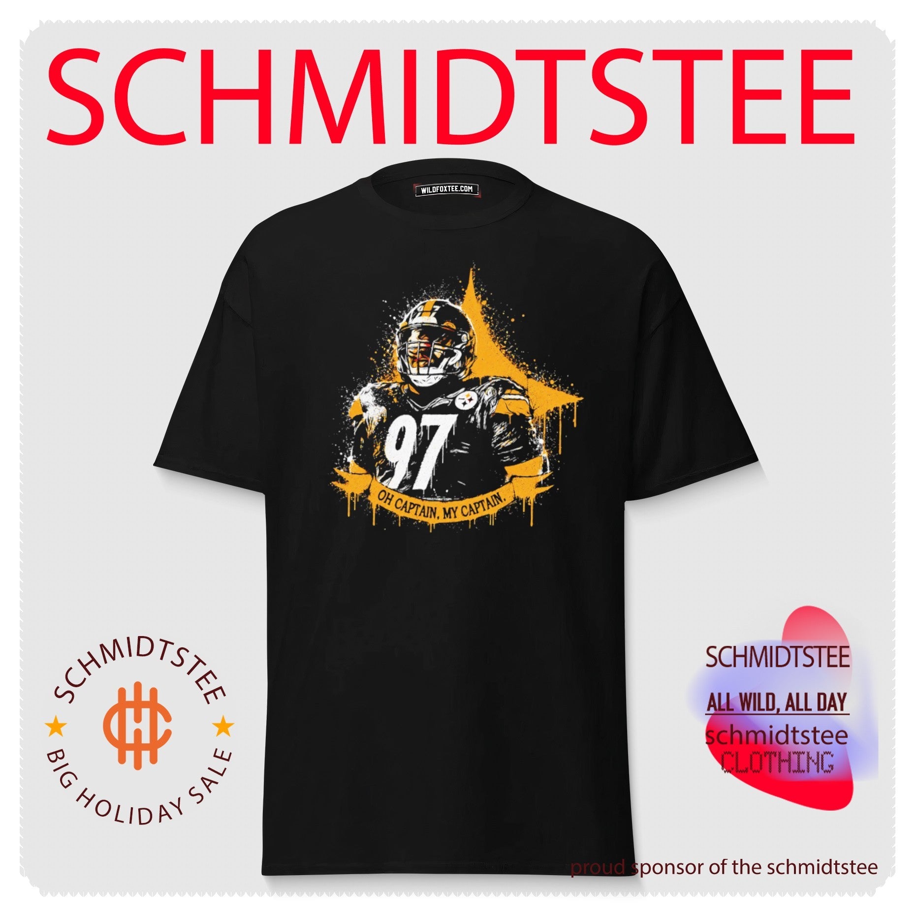 T.J. Watt Pittsburgh Steelers Oh Captain My Captain paint shirt