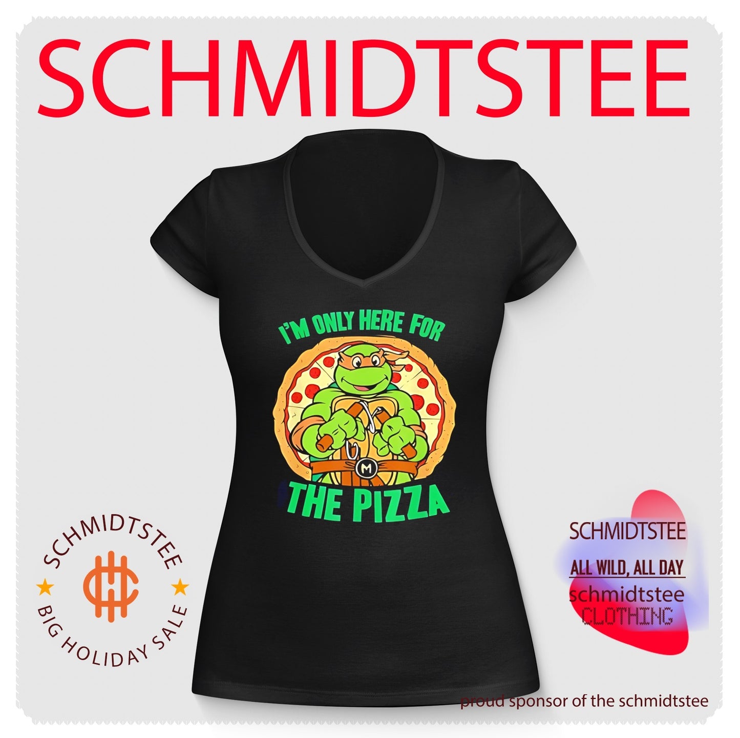 Teenage Mutant Ninja Turtles I’m only here for the pizza shirt
