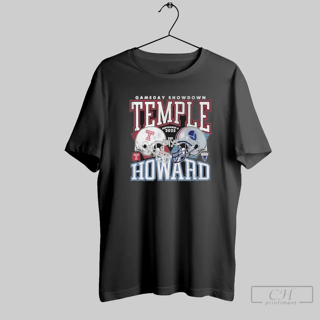 Temple Owls Vs Howard Bison 2025 Gameday Showdown Football T Shirt
