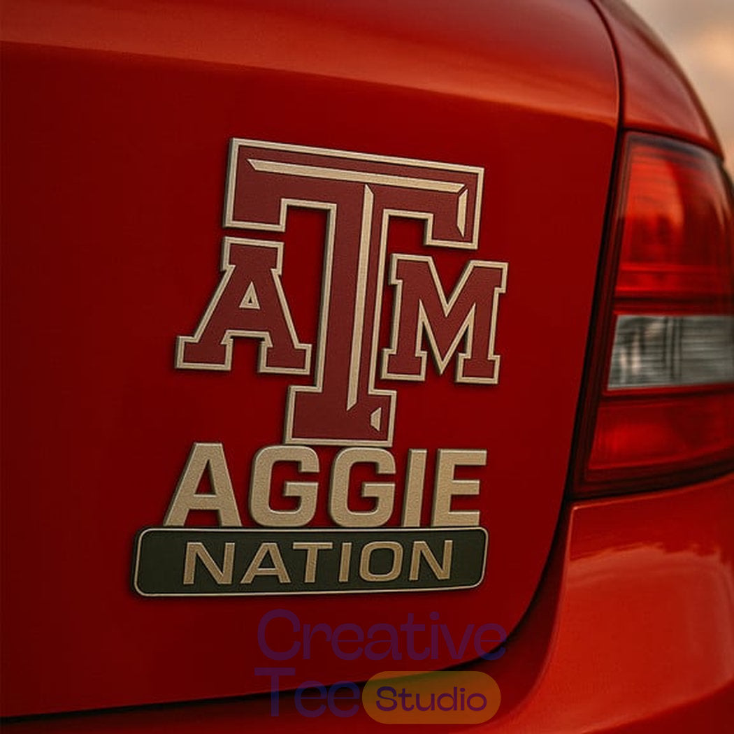Texas A&M Aggies Custom Car Name Badge