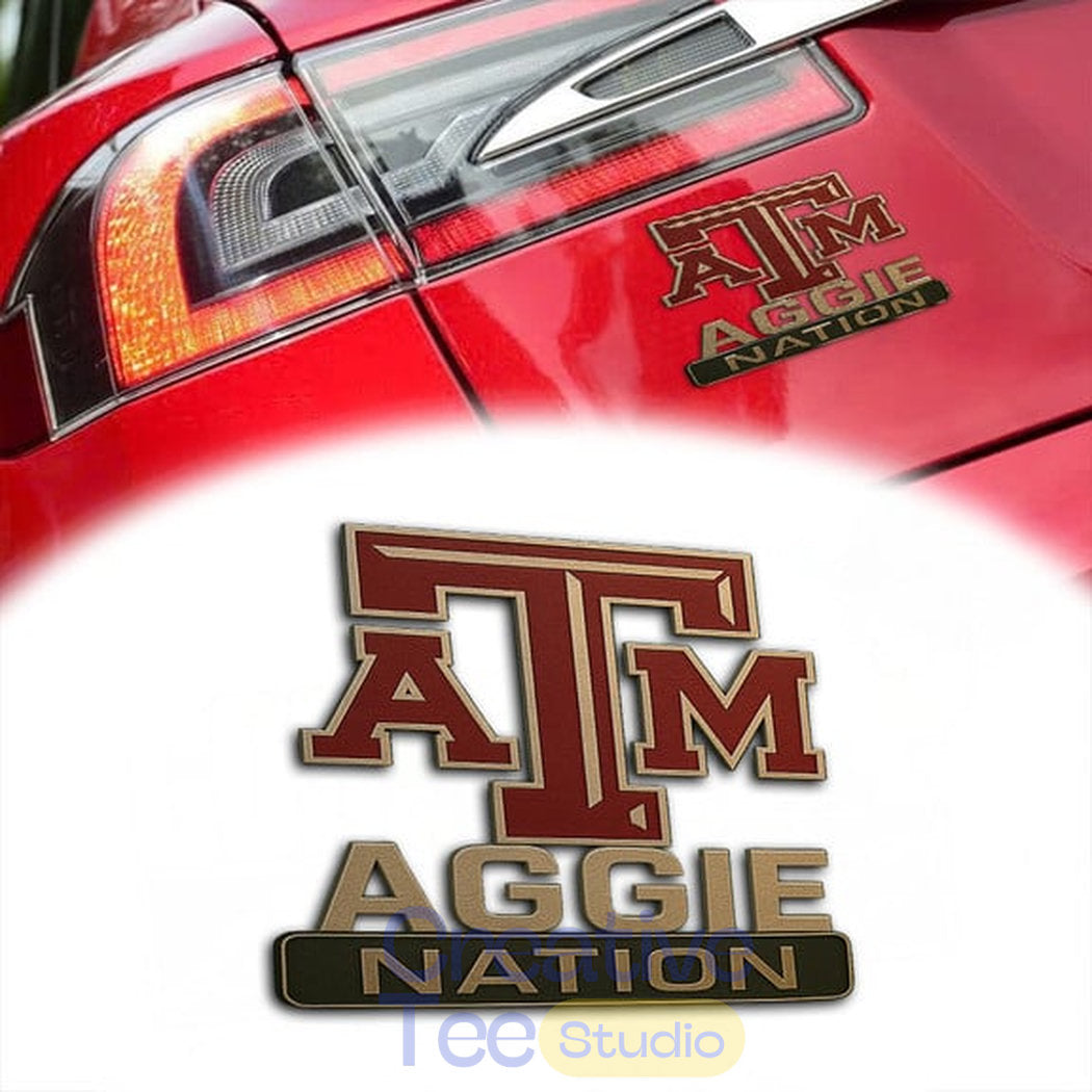 Texas A&M Aggies Custom Car Name Badge
