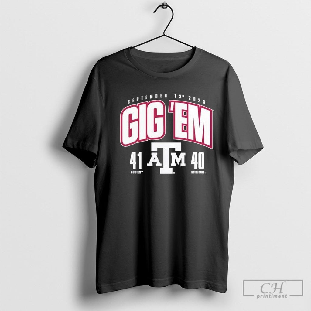 Texas Am Aggies Vs Notre Dame Fighting Irish 2025 Gig Em Score Shirt Sweater
