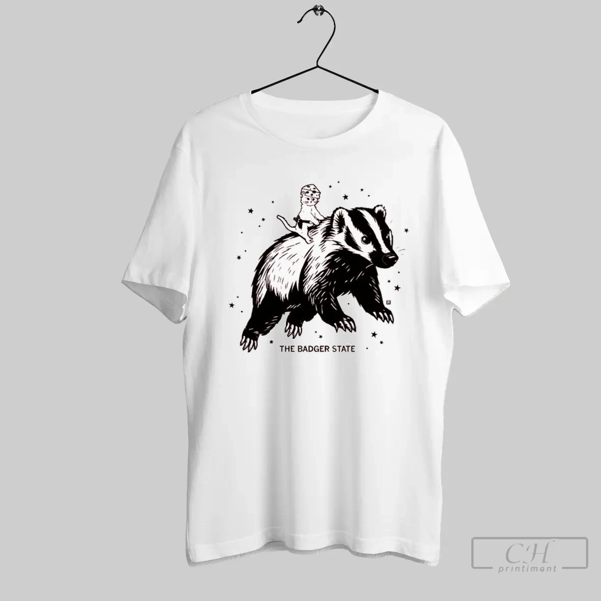 The Badger State Gary Riding Cat Cheese T Shirt