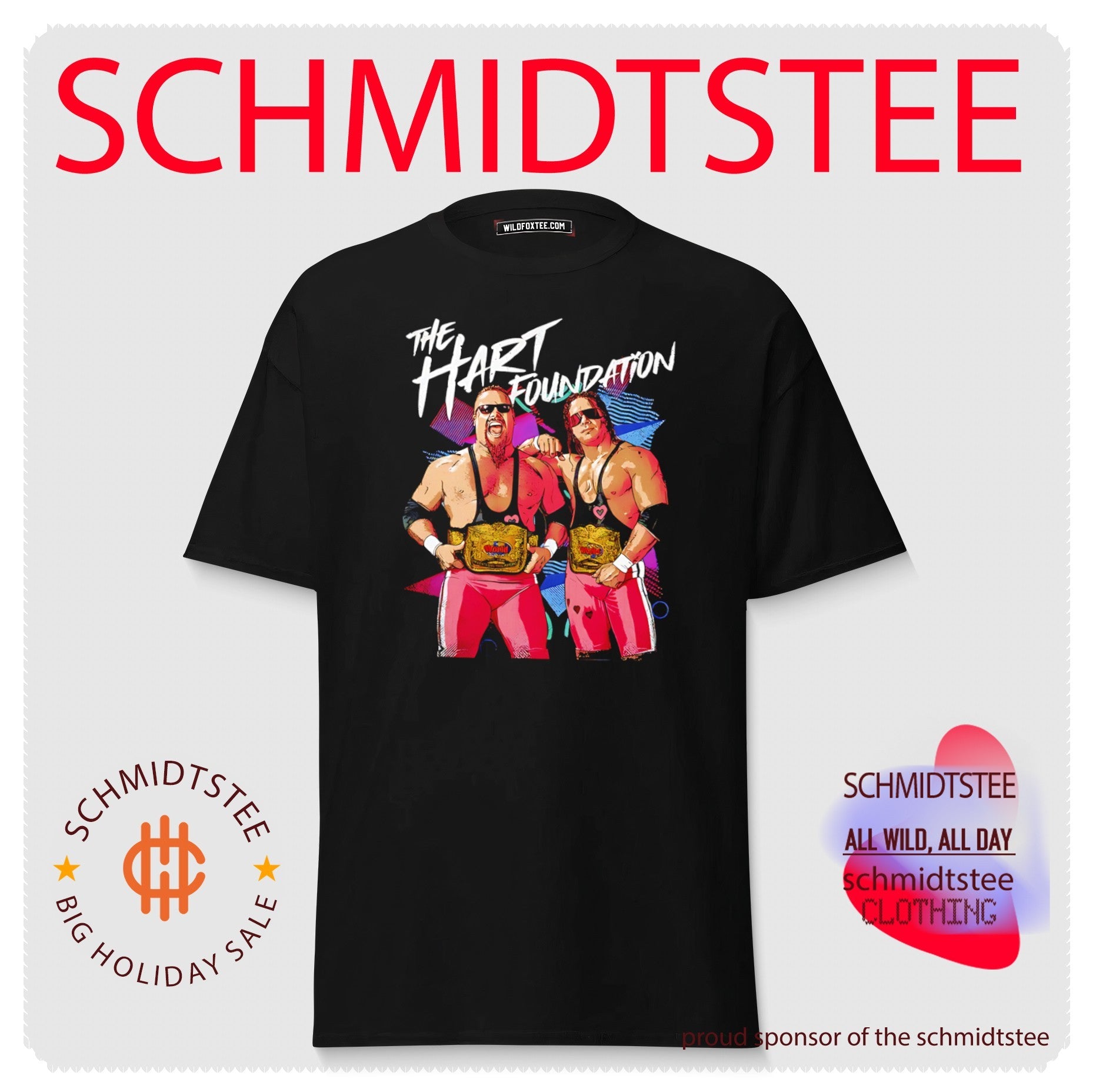 The Hart foundation WWE illustration shirt