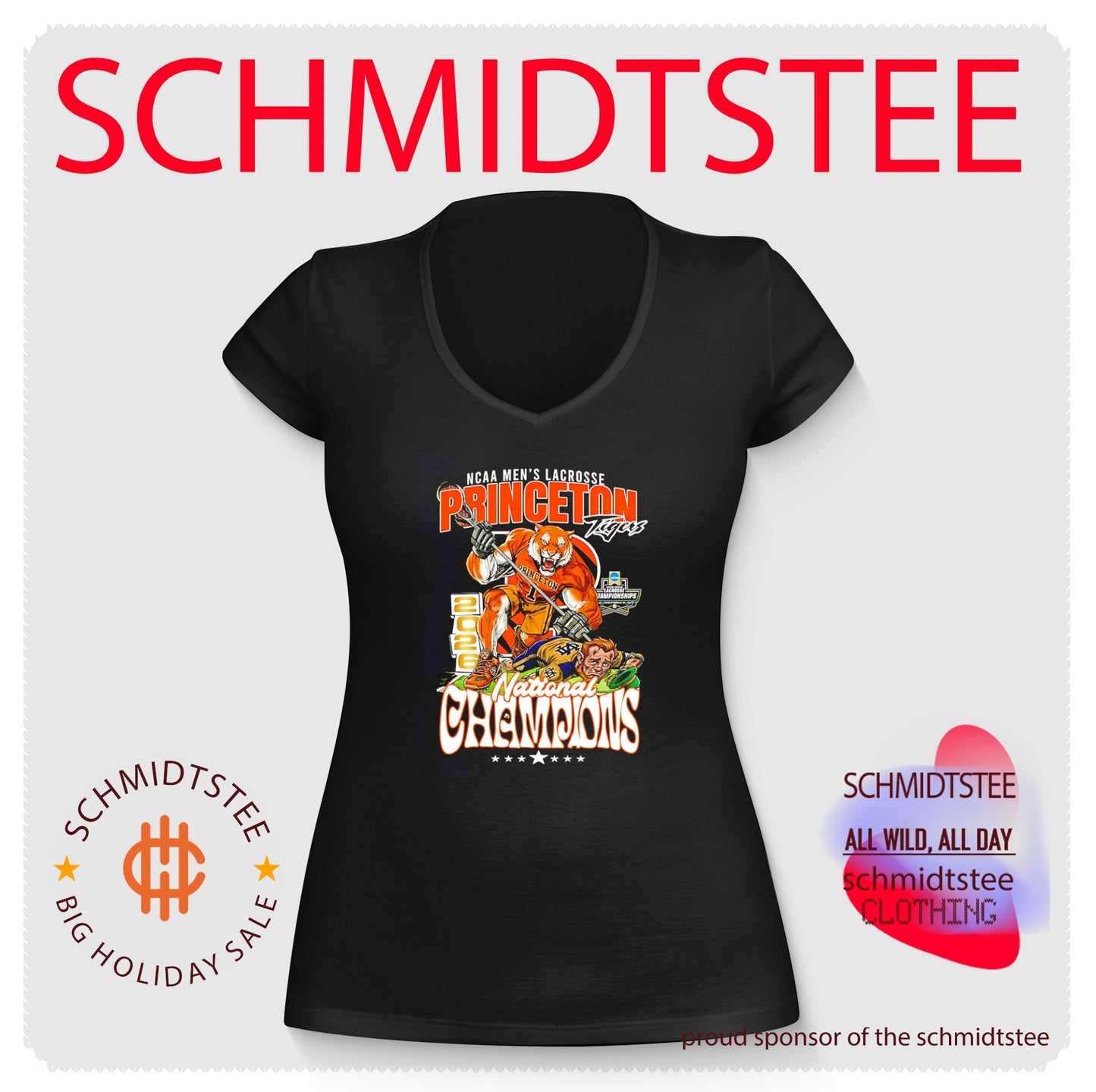 The Princeton Tigers 2026 Lacrosse National Champions mascot shirt