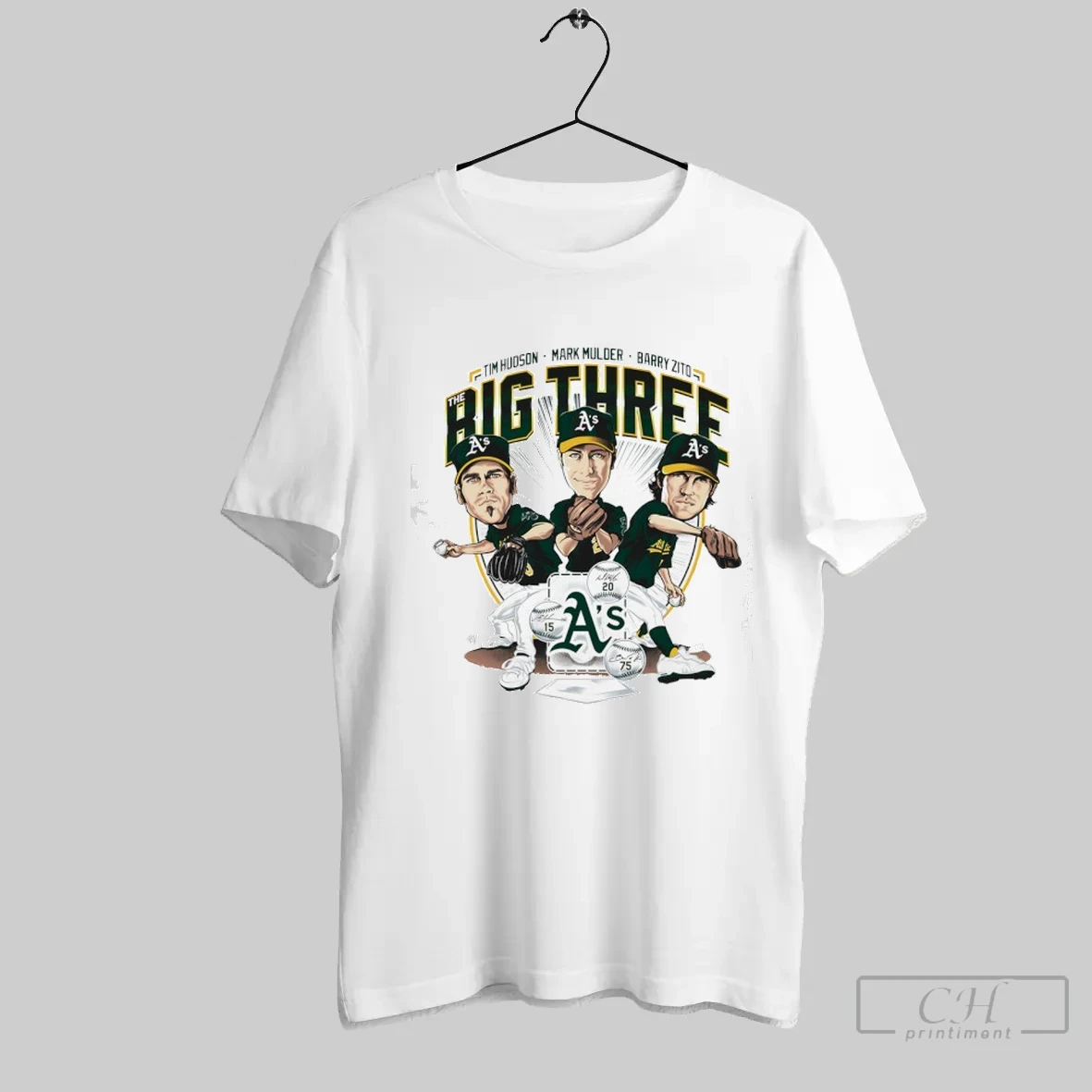 Tim Hudson Mark Mulder Barry Zito The Big Three Oakland Athletics Baseball Caricature