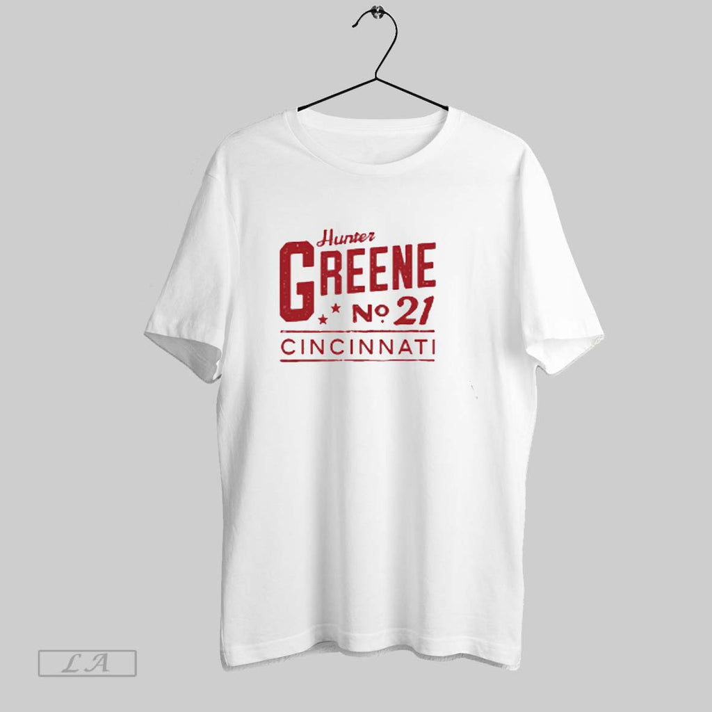 Top Cincinnati Reds Hunter Greene Classic Typography T Shirt