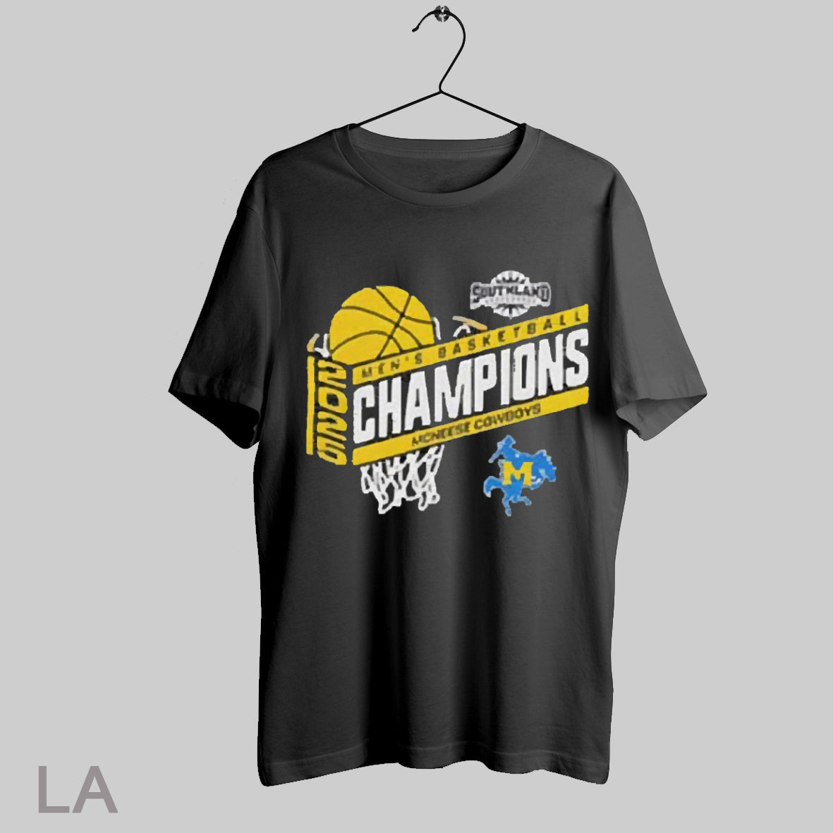 Top Mcneese Cowboys 2025 Southland Conference Mens Basketball Tournament Champions T Shirt