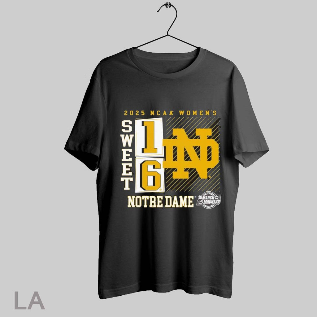 Top Notre Dame Fighting Irish 2025 Ncaa Womens March Madness Sweet 16 T Shirt