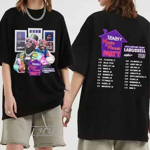 Tpain 2024 Tour Shirt Mansion In Wiscansin Party Tour