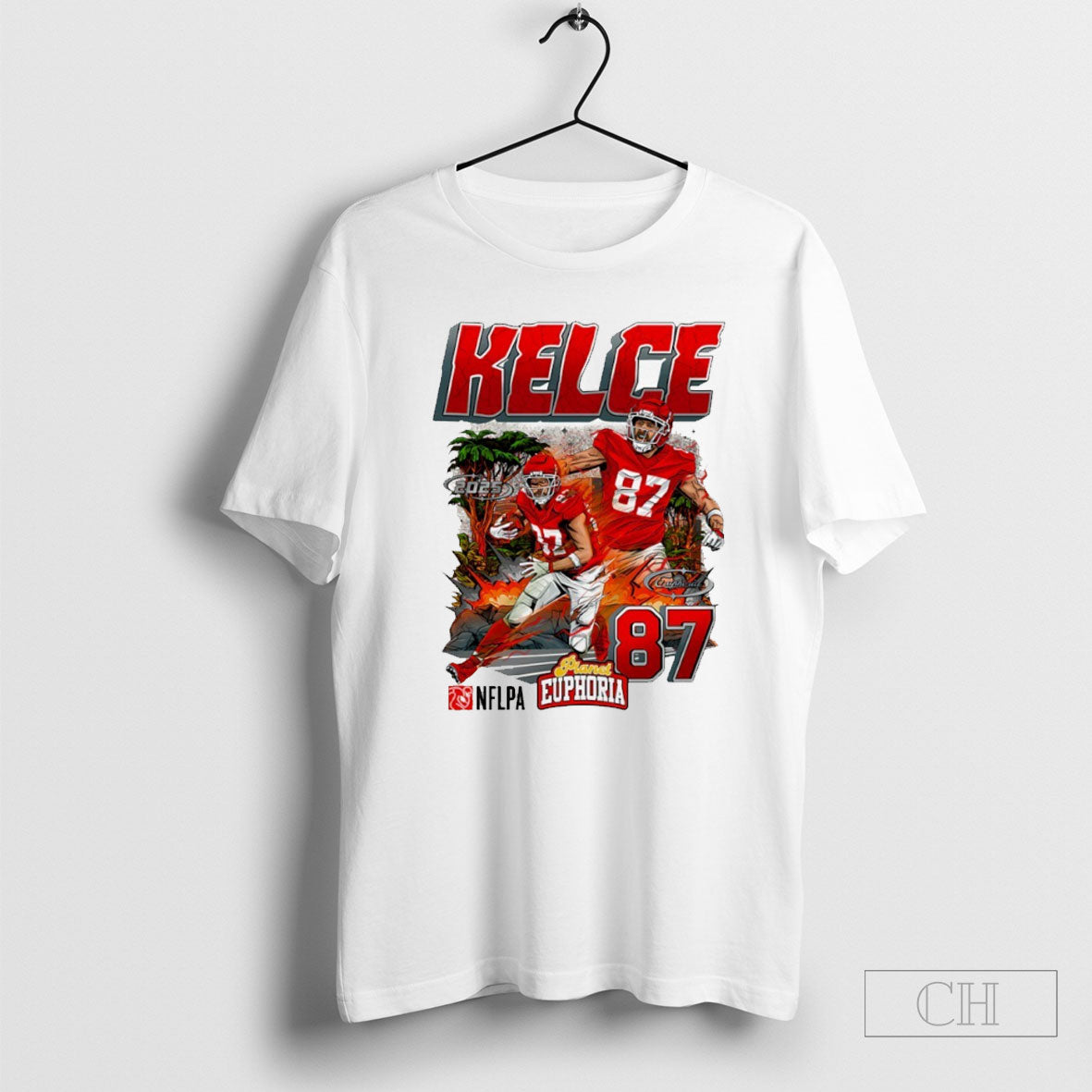 Travis Kelce 87 Kansas City Chiefs Football Player Comic Tee Shirt