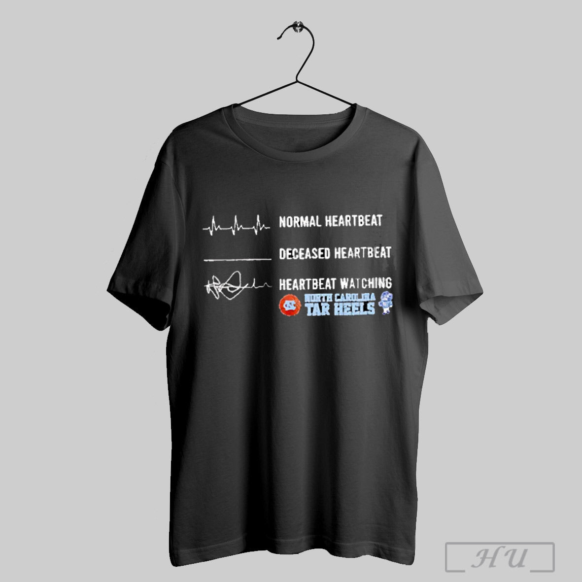 Trending Normal Heartbeat Deceased Heartbeat Heartbeat Watching North Carolina Tar Heels 2025 T Shirt