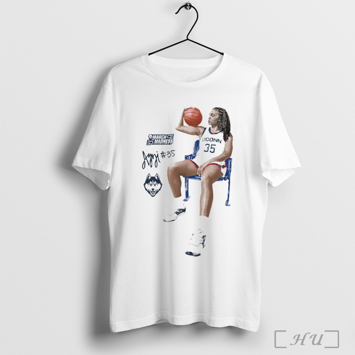 Trending Uconn Huskies Basketball Azzi Fudd Portrait 2025 Ncaa March Madness Signature Graphic Unisex
