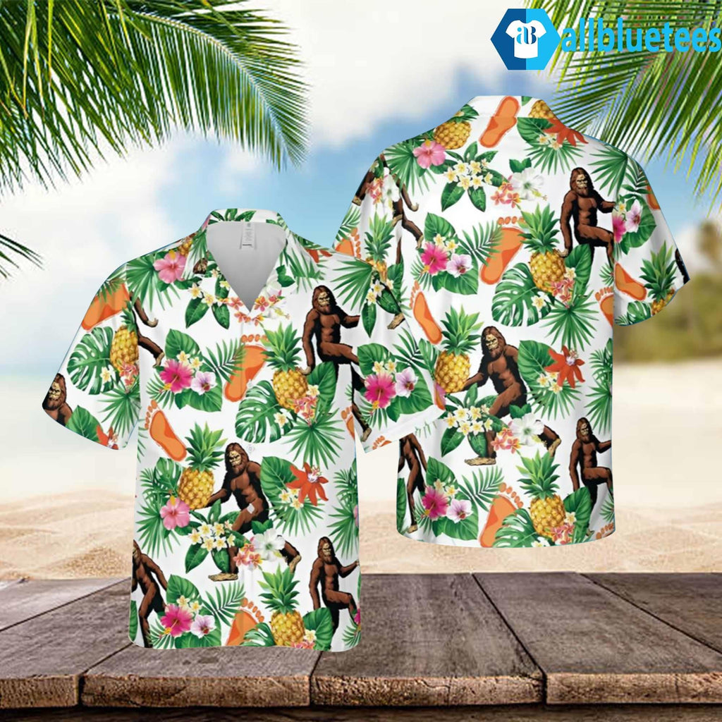 Tropical Bigfoot Summer Beach Hawaiian Shirt