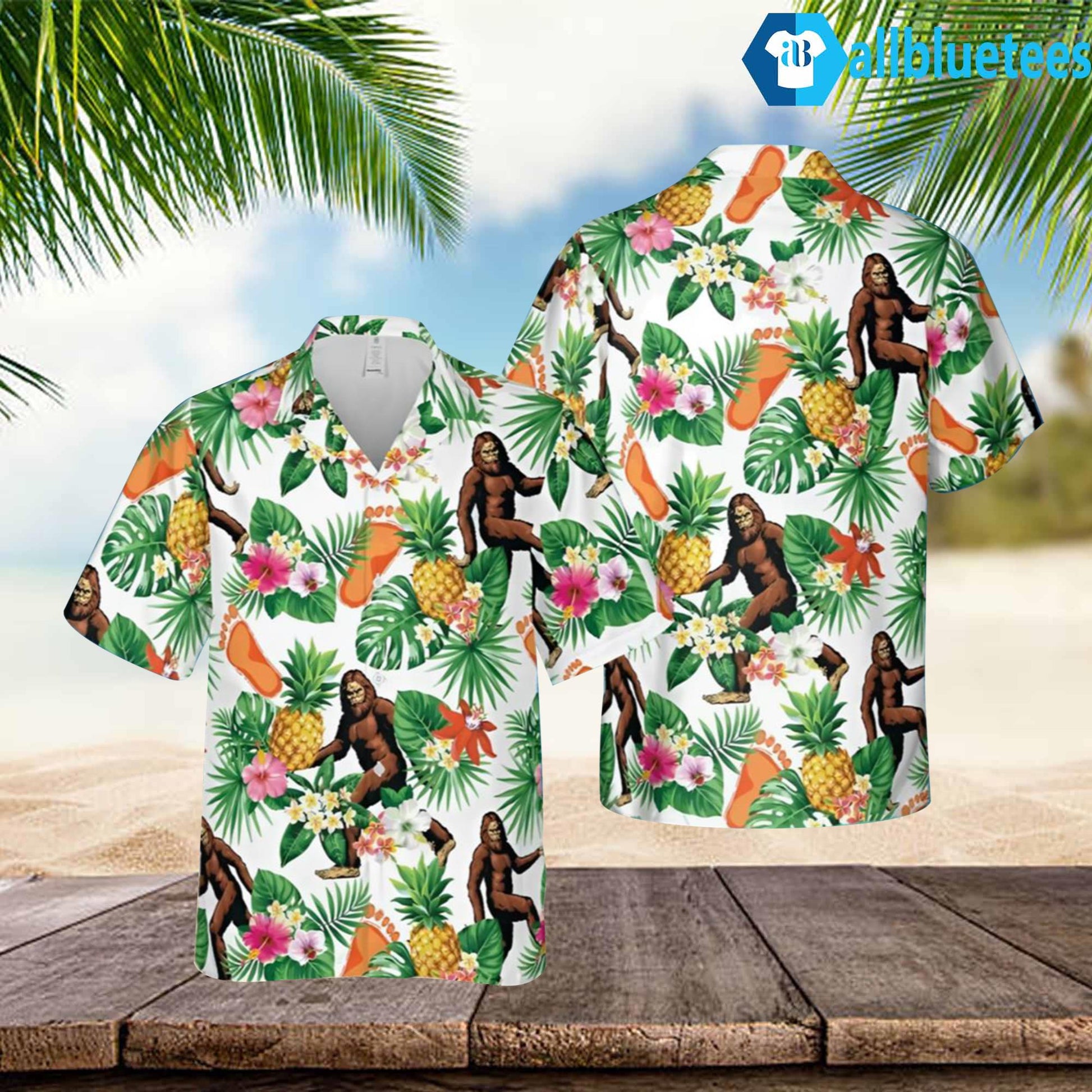 Tropical Bigfoot Summer Beach Hawaiian Shirt