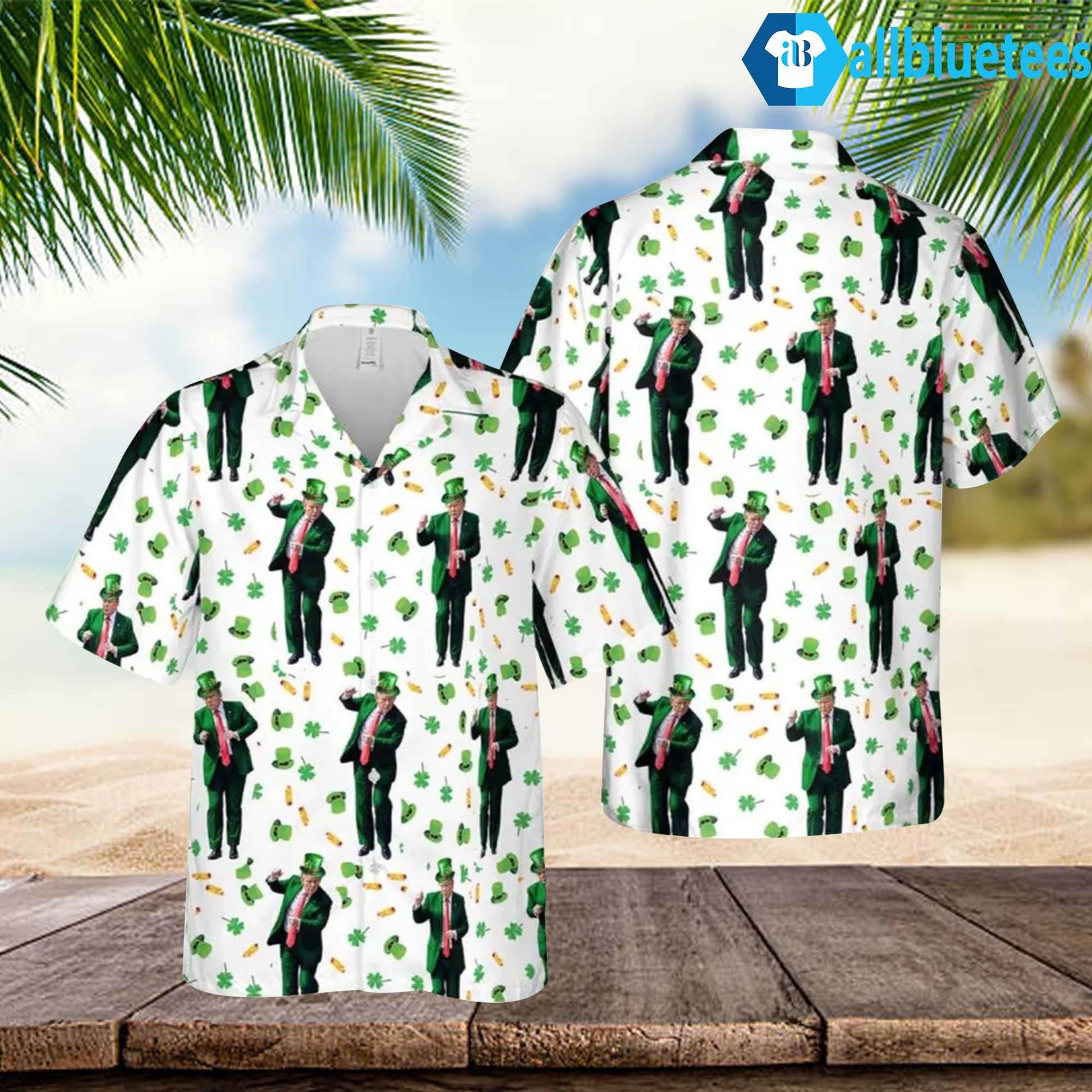 Trump Dancing St. Patrick’s Day Hawaiian Shirt