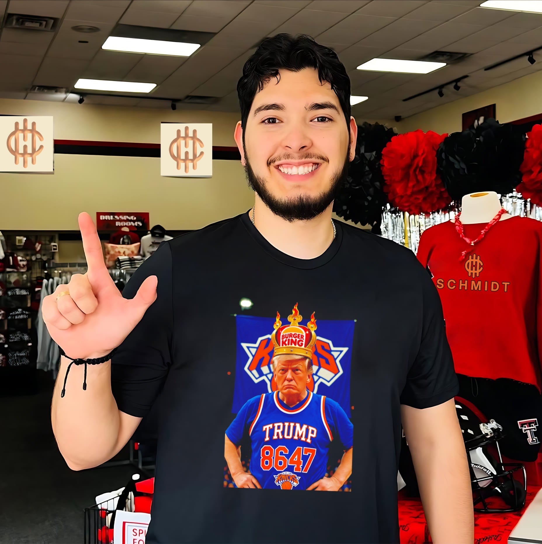 Trump New York Knicks 8647 Burger King shirt