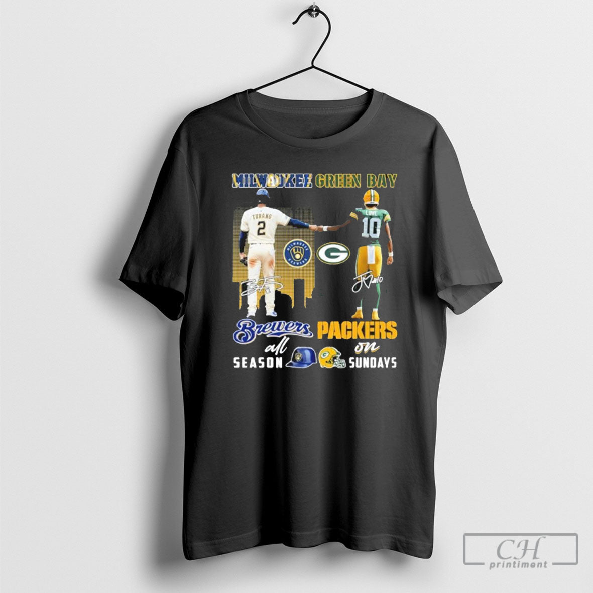 Turang Milwaukee Brewers All Season And Love Green Bay Packers On Sundays