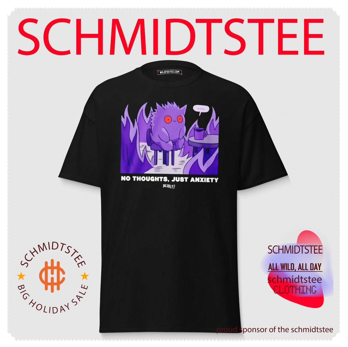 Pokemon Gengar no thoughts just anxiety shirt