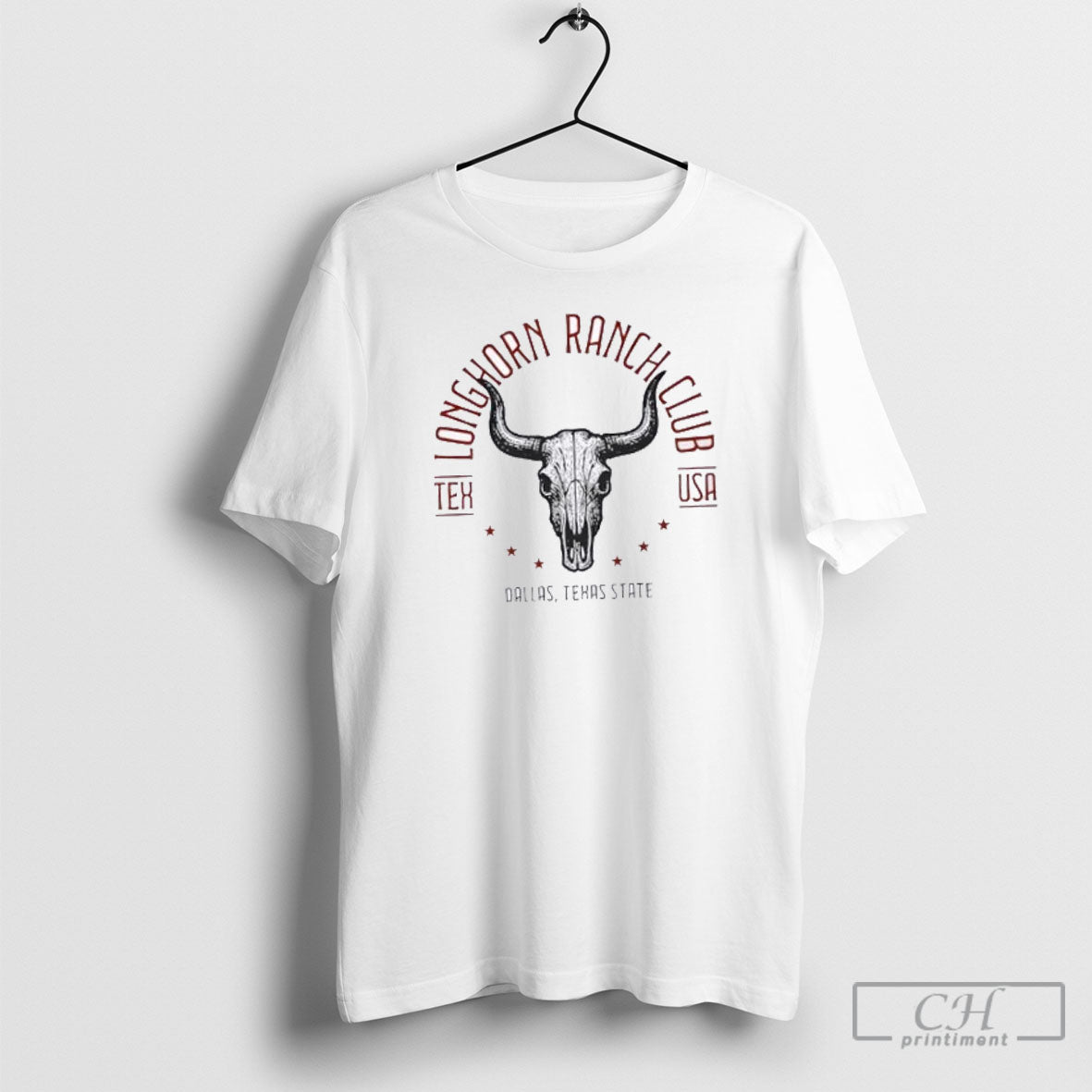 Usa Texas Bull Skull Longhorn Ranch Club Shirt Sweater