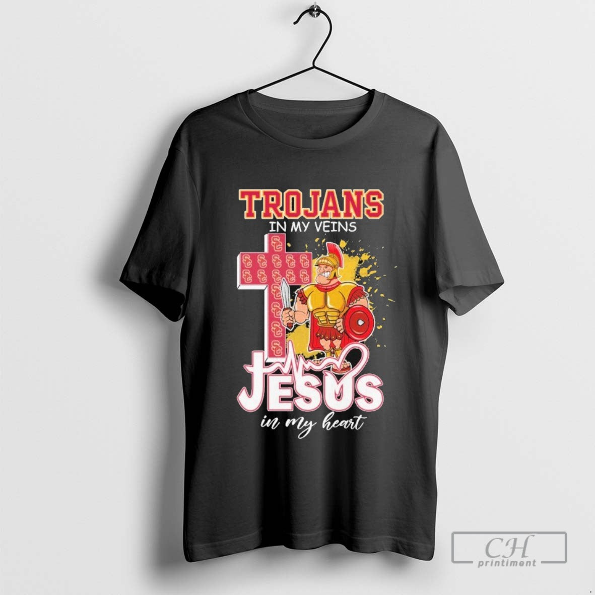 Usc Trojans In My Veins Jesus In My Heart Mascot